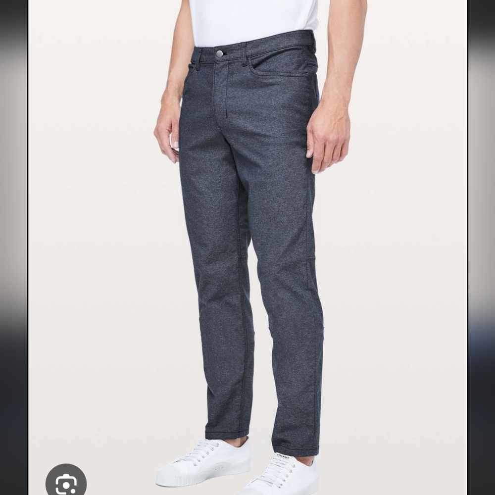 Lululemon Athletica ABC Classic Pants Heathered Navy Tech Canvas 34x33 Like New